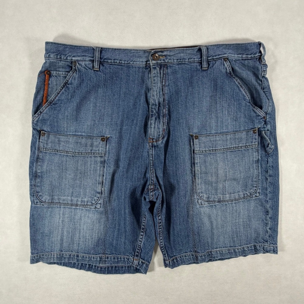 Retro Sean John Mens Size 45 Blue Denim Cargo Shorts Relaxed Fit Carpenter‎ Y2K